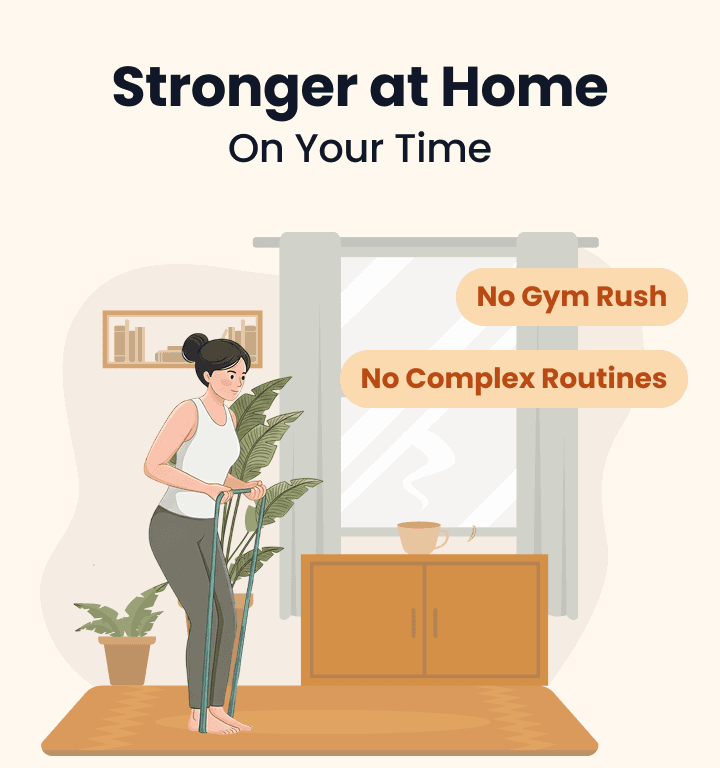 Woman stretching at home